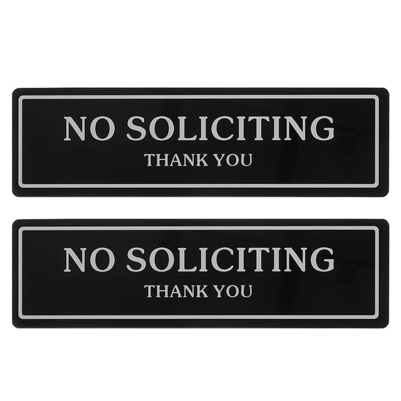 TAILTOSS 2Pcs Do Not Solicit Door Sign Black Acrylic Sleek Door Hanger Tag for Office Environment