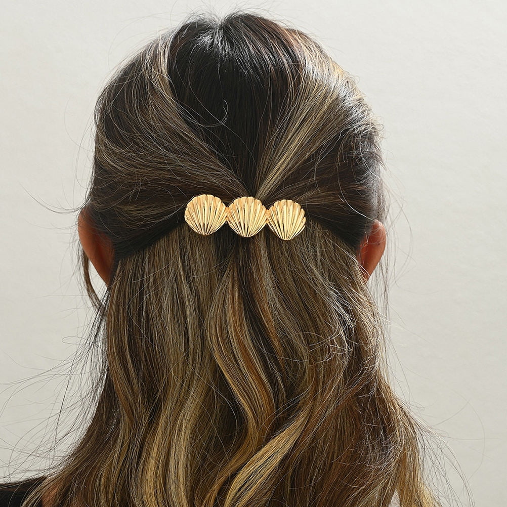 Shell Barrettes TAILTOSS 2Pcs Gold Barrettes for Women with Shell Shape and Strong Grip ...