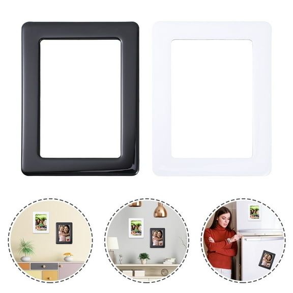 TAILTOSS 2Pcs Magnetic Picture Frame White And Black For Home Wall Decoration 16X12X0.1in