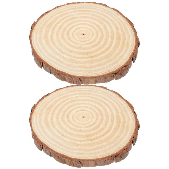 TAILTOSS Blank Wood Discs Unfinished Wood Round Brown 2Pcs 7.1-7.9in Thickness 0.8in