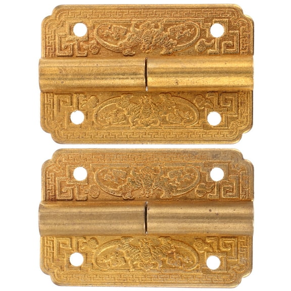 TAILTOSS 2pcs Box Hinges Brass Antique Restoration for Classical Look Enhancements Craftsmen