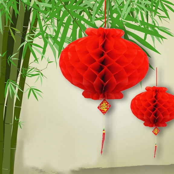 TAILTOSS 30Pcs Red Round Yard Hanging Lantern for New Year Party Decoration 7.9In
