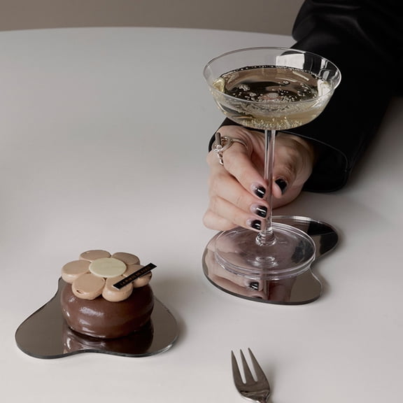 TAILTOSS 3Pcs Creative Coasters Square Silver Acrylic Heat Resistant for Home Use Coffee Table Accessories