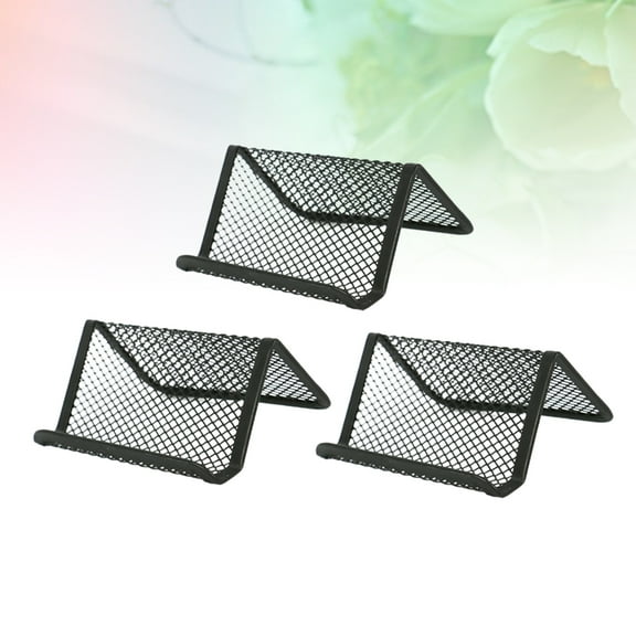 TAILTOSS 3Pcs Elegant Design Rectangular Metal Business Card Holder for Office Use 9.7x7.7x4.5in
