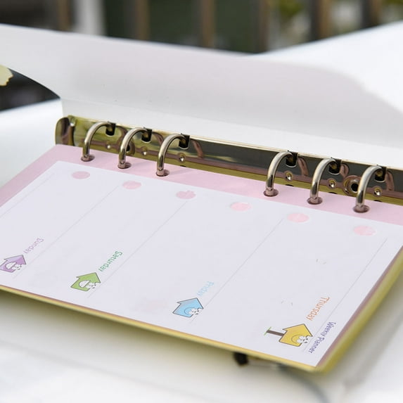 TAILTOSS 3Pcs Rectangular Assorted Color Loose-Leaf Refill Paper For Six-Hole Notebook Store