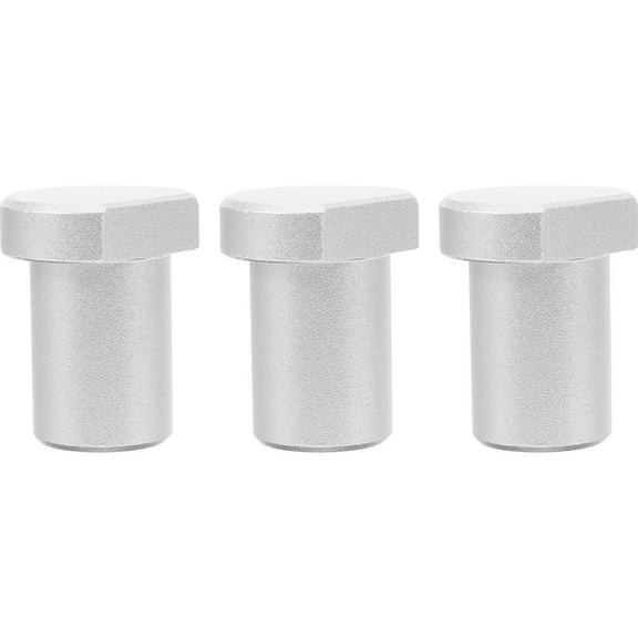 TAILTOSS 3Pcs Silver Aluminum Alloy Woodworking Short Peg for Workbench Positioning Planing Plug 1.4x1.1in