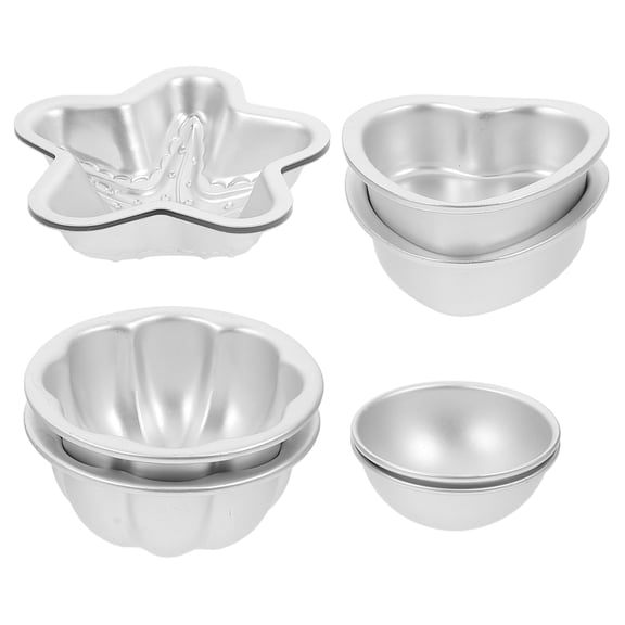 TAILTOSS 4 Pairs Silver Flower Baking Mold Aluminium Alloy For Soap Moulds For Soap Making And Diy Craft Making