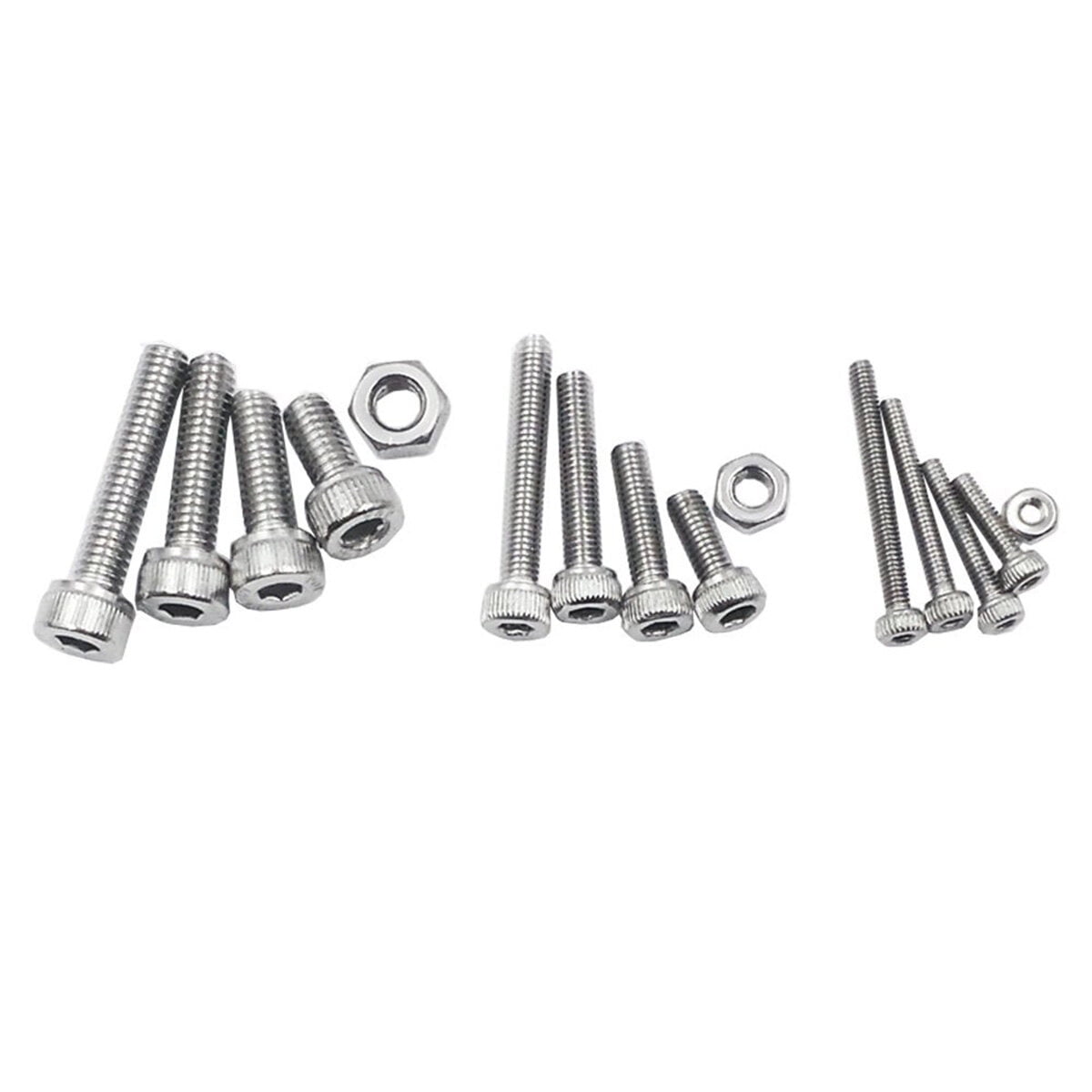 TAILTOSS 480Pcs Screws Kit Silver Socket Head Metric Set Screw Assortment for Industrial Fasteners