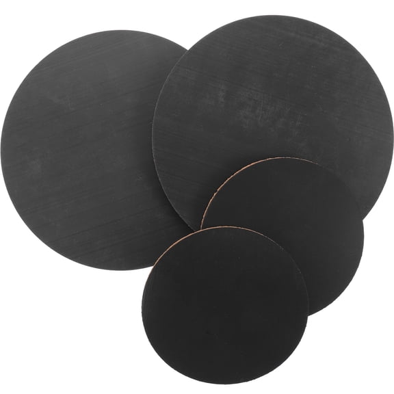 TAILTOSS 4Pcs Black Round ABS Cork Plastic Reusable Coffee Coaster For General Users Home Decoration