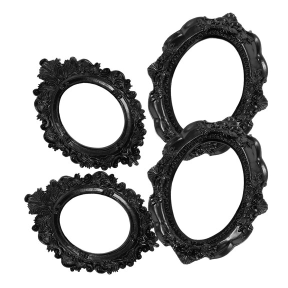 TAILTOSS Set of 4 Black Resin Photo Frames for Bedroom Wall Decor, Style, 12x10 Inches