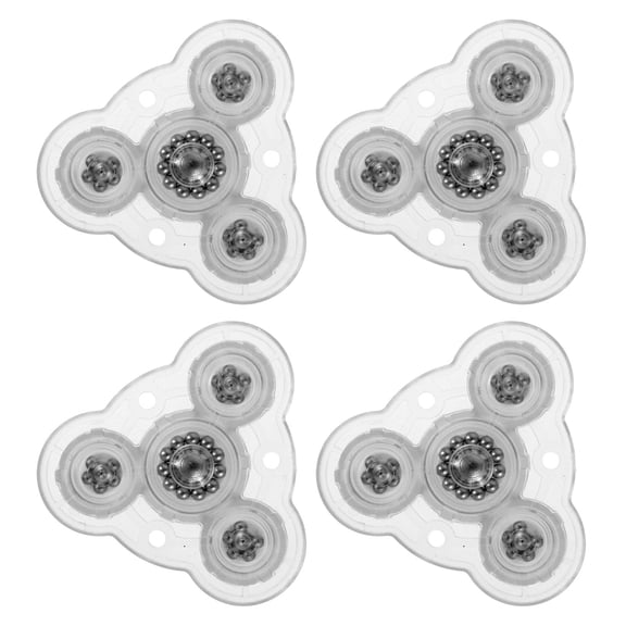 TAILTOSS 4Pcs Mini Casters for Small Appliances Transparent ABS Steel Easy Movement 2.5x2.5x0.8in