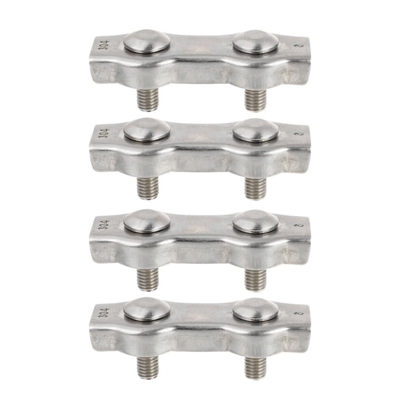TAILTOSS 4Pcs Steel Wire Clip for Wire Rope Flat Bolt Structure Silver Securing Loads