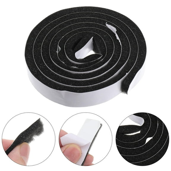 TAILTOSS 5 Sets Black EVA Adhesive Sealing Strip for Door Window Weatherproof Dustproof 11.8X0.6In