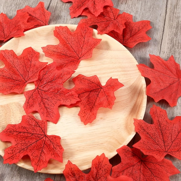 TAILTOSS 50Pcs Fabric Leaves for Crafts Maple Leaf Shape Realistic Simulation