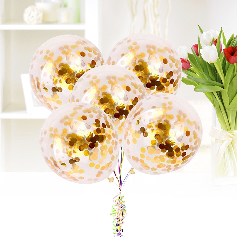 TAILTOSS 5Pcs Gold Confetti Latex Confetti Balloons for Wedding and ...