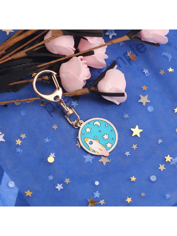 Creative Astronaut Keychain, Sky-Blue Metal, Fine Workmanship, Ideal for Keys, 5Pcs