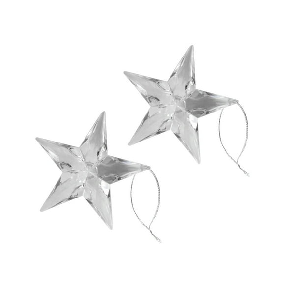 TAILTOSS 5Pcs Small Lighted Star Plastic Hanging Ornament For Christmas Hanging Decoration 9x9x2.5in