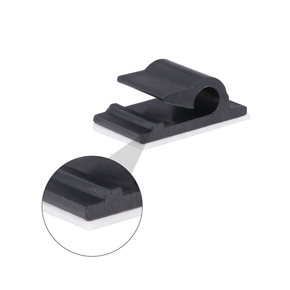 TAILTOSS 60-Pack Black Plastic Cable Clamps Wire Clips for Organizing and Securing Cables and Wires