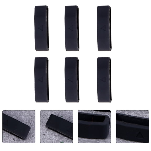 TAILTOSS 6Pcs Black Silicone Watch Strap Accessories Retainer Rings for Band Loop