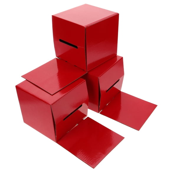 TAILTOSS 6Pcs Elegant Red Paper Box For Wedding Card Collection And Money Storage 11.8x5.9x5.9in