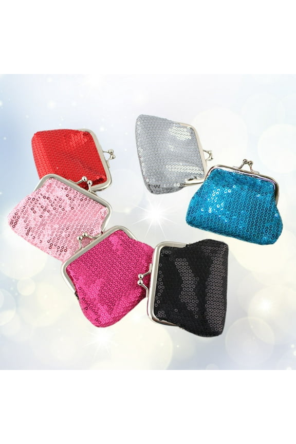 6Pcs Small Wallet Women Plastic Mini Coin Purse for Daily Use and School