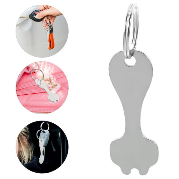 TAILTOSS 6Pcs Trolley Key Ring Silver Stainless Steel for Daily Use and