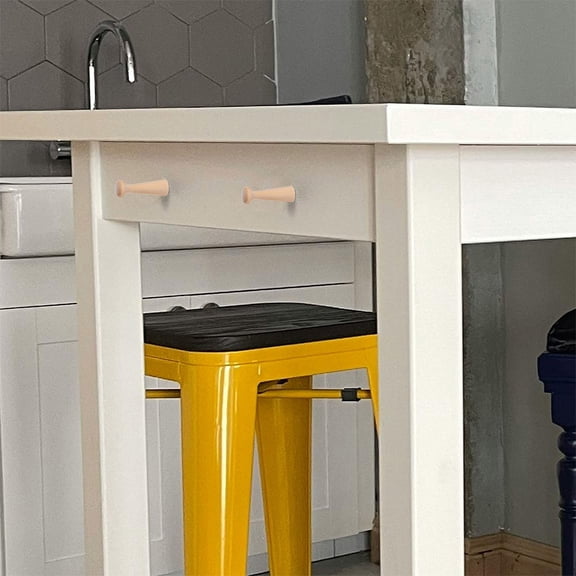 TAILTOSS Bedroom Wooden Wall Hooks Beige Solid Wood 6Pcs For Organizing Space