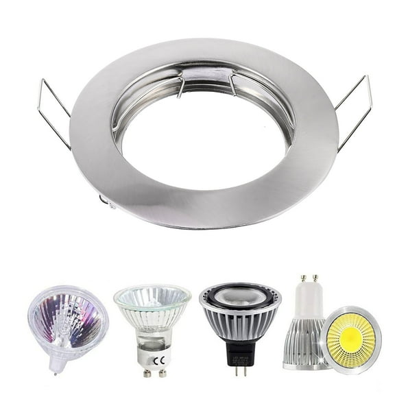 TAILTOSS 8Pcs Round Led Can Lights Holders with GU10 Lamp Holder for Splashproof Silver Ceramic