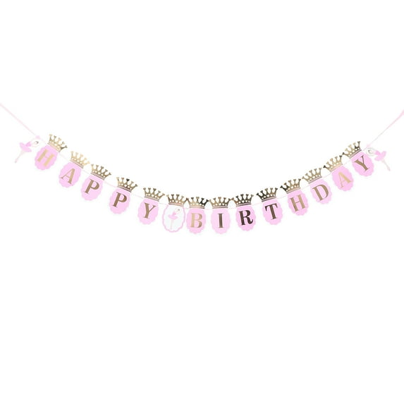 TAILTOSS Ballet Party Decoration Banner 1Set Pink Rectangular Paper 10.8 x 0.05 x 18.2 Girls
