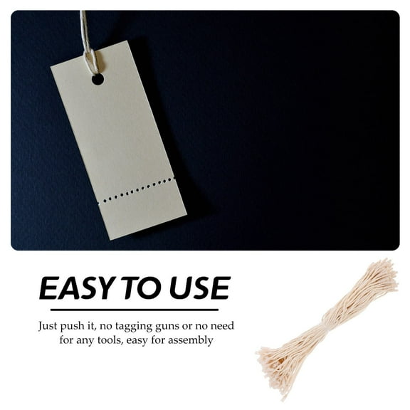 TAILTOSS Beige Cotton Hang Tag String for Jewelry Tagging 1000Pcs 20.00X0.40X0.20cm