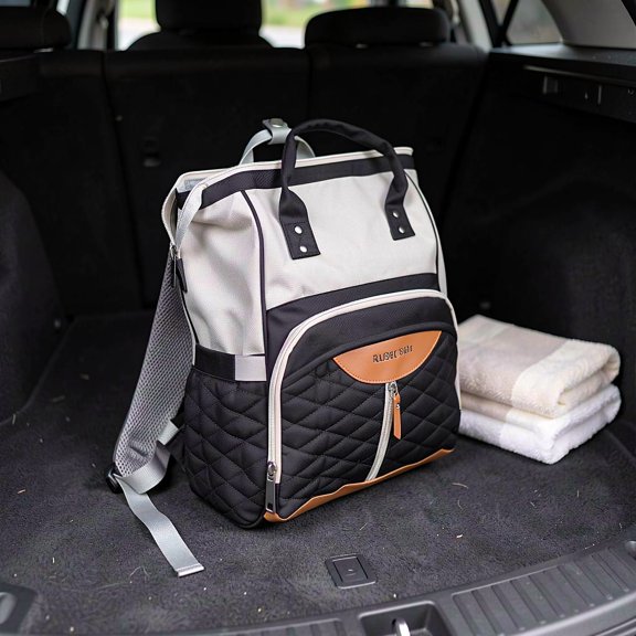 TAILTOSS Black Mom Backpack with Large Capacity, Insulated Storage, Oxford Cloth for Hospital Visits