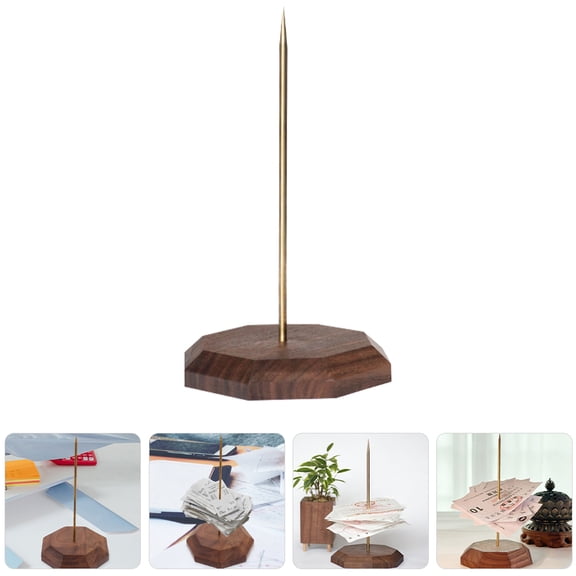TAILTOSS Black Walnut Wood Check Holder with Copper Pins for Restaurant Memo Display, and Stylish, 1 Piece