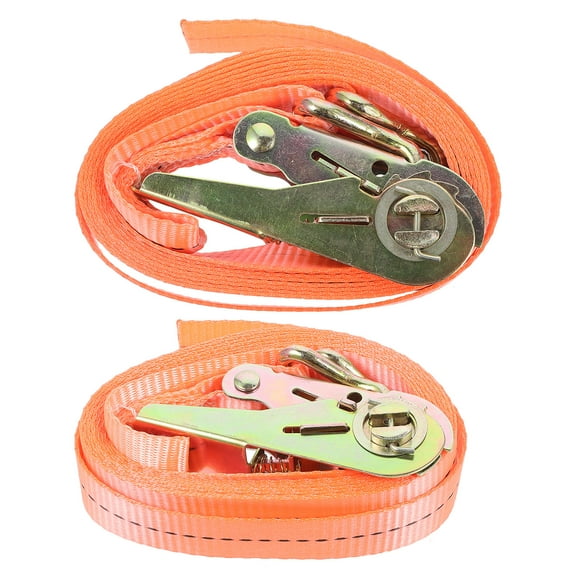 TAILTOSS Cargo Tie Down Straps 1 Set Orange Polyester with Steel Hooks for Preventing Goods from Falling 300X4CM