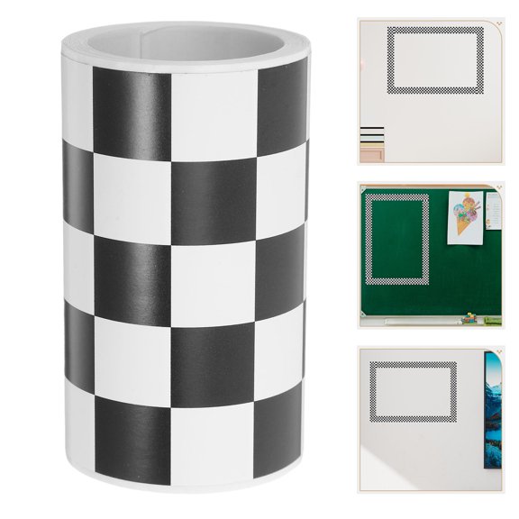 TAILTOSS Checkered Bulletin Board Border Stickers, Self Adhesive Art Paper