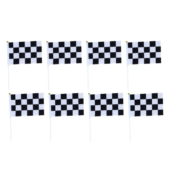 TAILTOSS Checkered Flag on Stick 50Pcs for Party Hosts 8.4 x 12 Inch