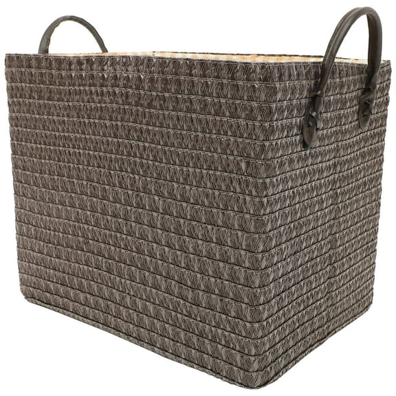 TAILTOSS Clothes Woven Storage Box Woven Storage Basket Rectangular Design with Handles for Closet Organization 1Piece