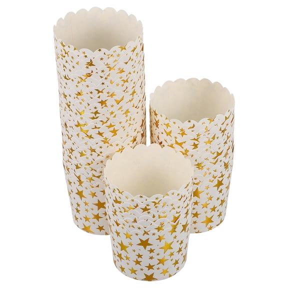 TAILTOSS Cupcake Paper Cups 50Pcs Star Shaped Disposable Storage for Birthday Wedding