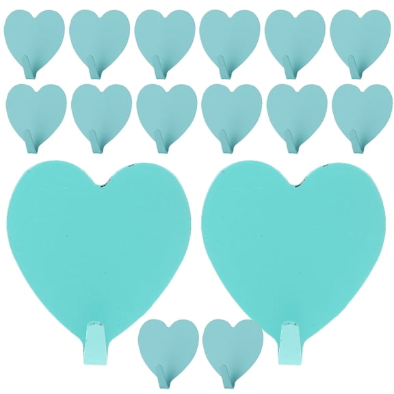 TAILTOSS Cute Hangers 16Pcs Set Heart Shaped Wall Hooks in Light Green for Friends and Family