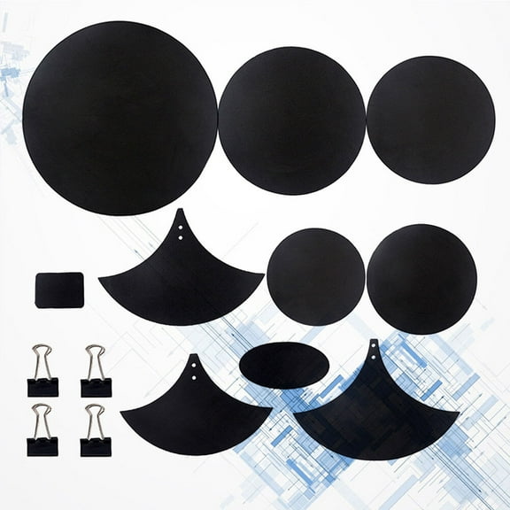 TAILTOSS Drum Practice Accessories 14Pcs Silent Drum Practice Pads with Material for Drummers in 21.7x21.7x0.18in
