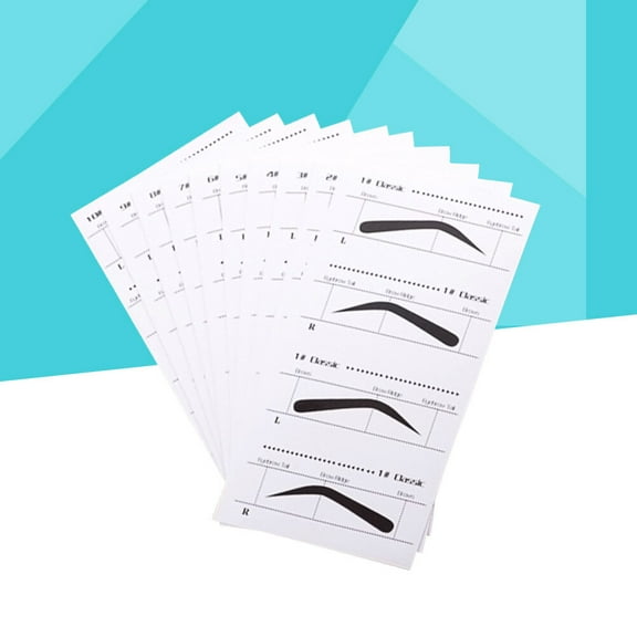 TAILTOSS Eyebrow Stencil Tool 10Pcs Black Various Shapes Grooming Shaping Adhesive Sticker For Women