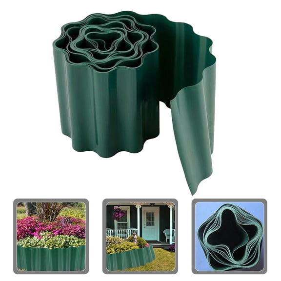 TAILTOSS Flexible Plastic Fence Border for Garden Use Green Lawn Edging Made of Plastic 1 Roll