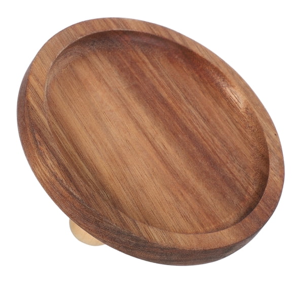 TAILTOSS Light Brown Footed Wood Serving Tray with Smooth Finish for Snacks and Appetizers