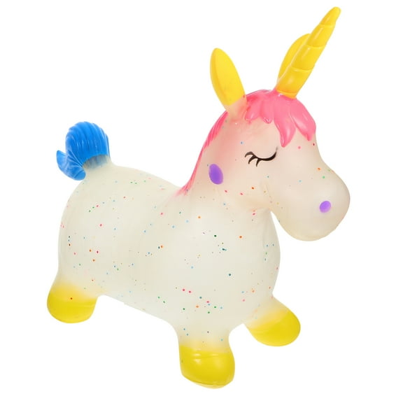 TAILTOSS : Inflatable Jumping Horse Plastic Bouncing Animal Toy For Kids Toddlers Children Boys Girls Unicorn Shape