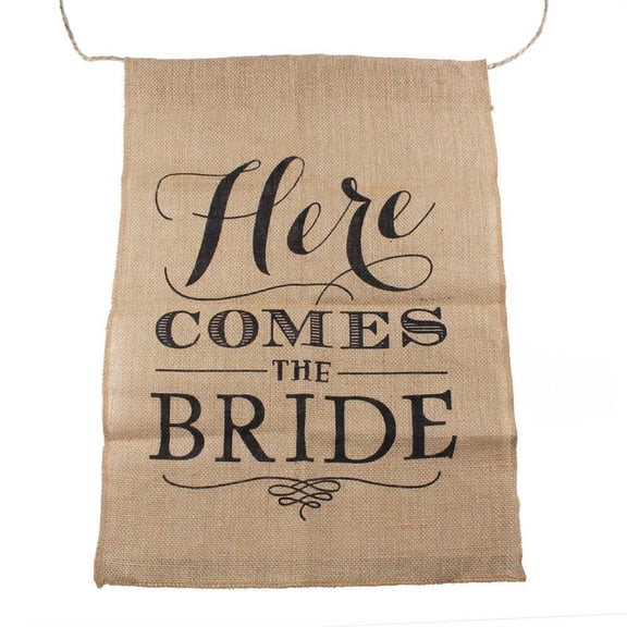 TAILTOSS Jute Burlap Wedding Sign for Ceremony Decorations, 1 Piece Brown and Black Rustic Style