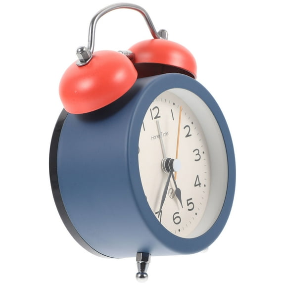 TAILTOSS Kitchen Clock Alarm Clock Metal Glass 5.11X3.54X2.75in 1Pack Dark Blue
