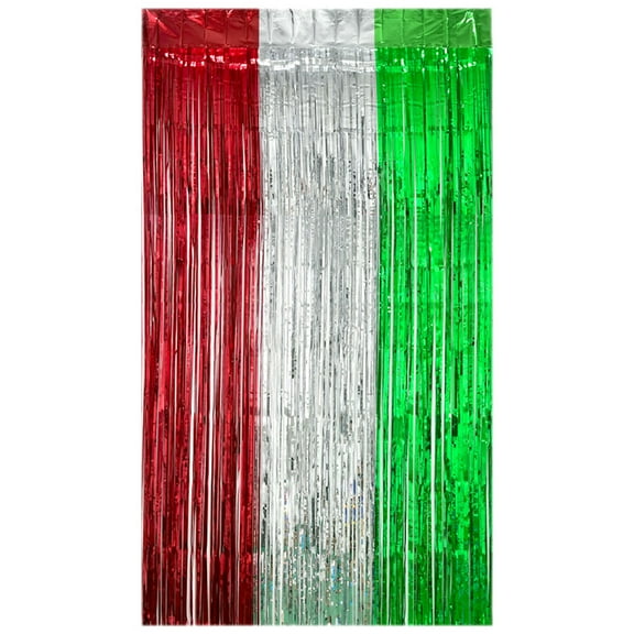 TAILTOSS Metallic Foil Fringe Curtain Backdrop 1 Room Decoration 11.8x79in
