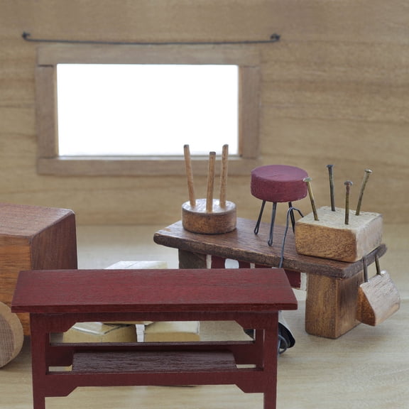 TAILTOSS Miniature Furniture Models 2 Pieces Set Synthetic Material for Photo Props and Home Decor 11.8x1.9x1.9 inches