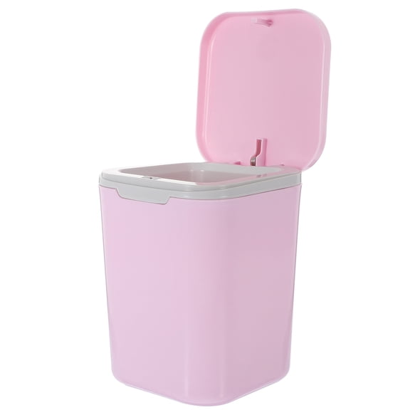 TAILTOSS Pink Mini Trash Can 16.5X12.2X12.2in PP Material Desktop Wastebasket for Home and Office Use 1Pack