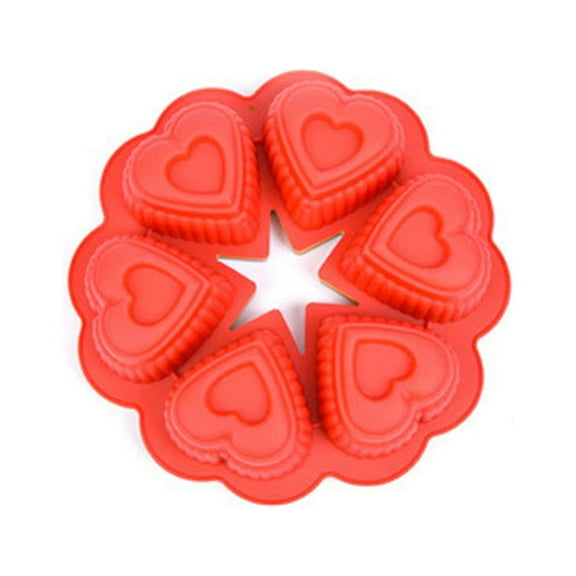 TAILTOSS Red Silicone Heart Shape Molds for Baking 1Pcs 9. .6 x 1.8in Non-Stick Recyclable