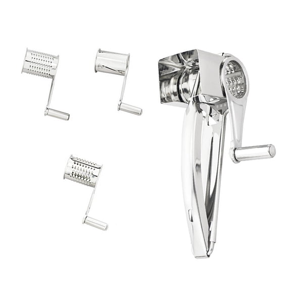 TAILTOSS Rotary Cheese Grater 5Pcs Set for Kitchen Shredding Slicing in Stainless Steel
